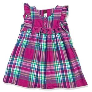 ⭐️TEA COLLECTION Plaid Lucknow Tassel Dress